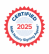 Certified NNA Notary Signing Agent 2025 badge.