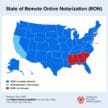 Map showing U.S. states with Remote Online Notarization availability as of January 2023.