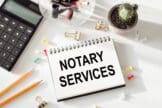 Notary services notebook with office supplies